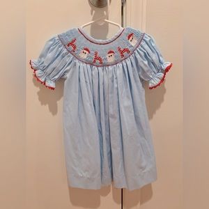 Stitchy Fish Smocked Ho Ho Ho Dress
